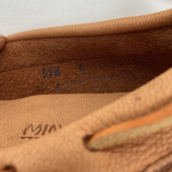 Minnetonka Driving Moccasins Womens Size 6 Brown Leather Loafers Slip On‎ - Picture 6 of 8